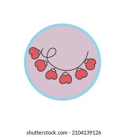 Heart garland for Valentine's Day design. Decoration for banners, greeting cards and invitations.