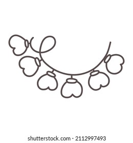 Heart garland for Valentine's Day design. Decoration for banners, greeting cards and invitations.