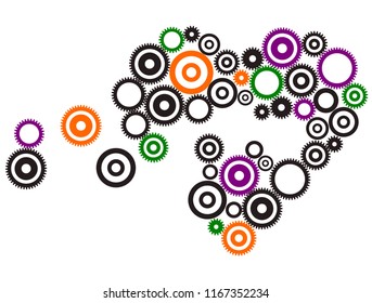 Heart from gears, breakup of relationship