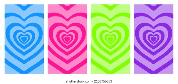 Heart Geometric Hypnosis Abstract Backgrounds. Lovely Vibes Posters Design.y2k Illustration.