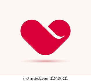 Heart geometric linear logo vector icon or logotype, graphic design modern style element, love care and charity geometrical symbol.