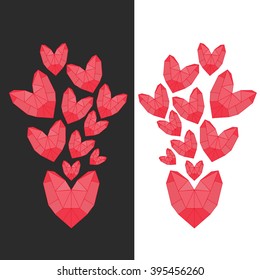 Heart geometric. Vector illustration polygonal style. EPS 10