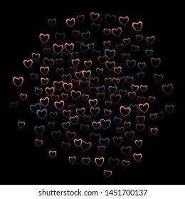 Heart geometric which consists of isolated elements. Modern style with beautiful elements in heart geometric. Can be used as print, wallpaper, cards, valentine cards, banner, background and etc.