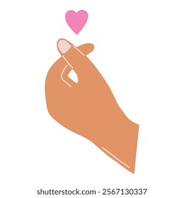 Heart gesture with fingers. For love-themed content, social media posts, greeting cards