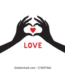 Heart. Gesture with his hands.Vector. EPS-10 (non transparent elements,non gradient)