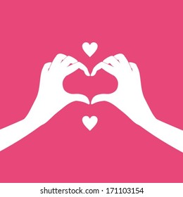Heart, a gesture with his hands.Vector. EPS-10 (non transparent elements, non gradient) 