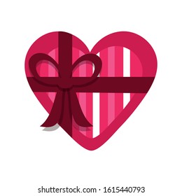 heart with a gift bow isolated icon desing, vector illustration