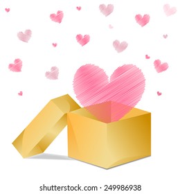 heart in Gift box 