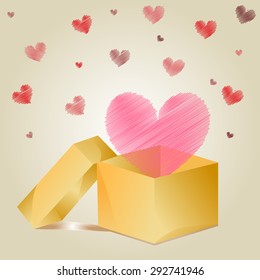 heart in Gift box