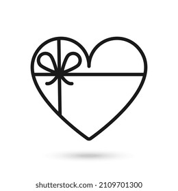 Heart gift box with a bow
