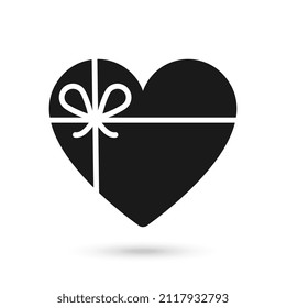 Heart gift box with a bow