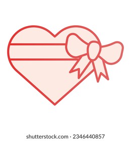 Heart gift box with bow flat icon. Love present pink icons in trendy flat style. Valentine gift gradient style design, designed for web and app. Eps 10