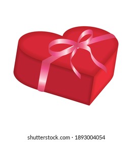 Heart gift box design of love passion and romantic theme Vector illustration