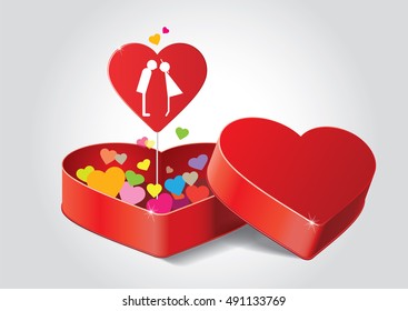 heart- gift box / Illustrating gift boxes made of hearts.