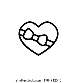 Heart gift box present icon. Simple color with outline vector elements of present icons for ui and ux, website or mobile application