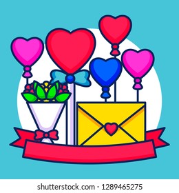 Heart and gift box Valentine day