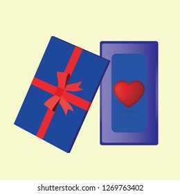 Heart in the gift box For Valentine's Day.