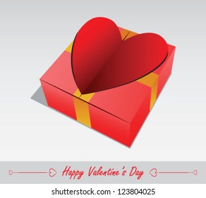 Heart gift box, vector illustrations