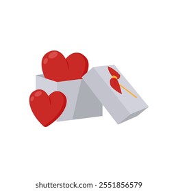 Heart Gift Flat Icon, Vector illustration