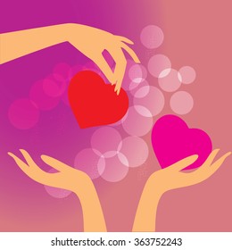 The heart of a gift from hand to hand