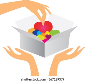 The heart of a gift from hand to hand