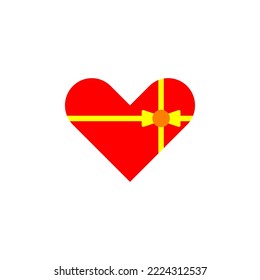 Diseño de estilo plano con icono de Heart Gift. Ilustración vectorial de Heart Gift. aislado de fondo blanco.