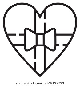 Diseño de Vector de icono de regalo de corazón. Vector de icono de regalo en forma de corazón