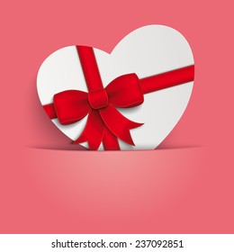 Heart gift on the pink background. Eps 10 vector file.