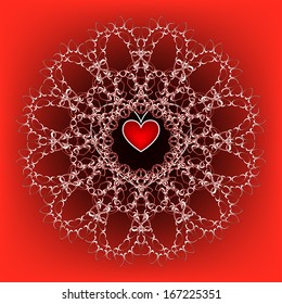 heart for gift postals on the day of Valentin