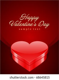 Regalo cardíaco presente fondo vectorial del día de San Valentín