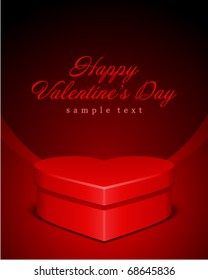 Regalo cardíaco presente fondo vectorial del día de San Valentín