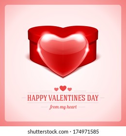 Heart gift Valentine's day vector background 