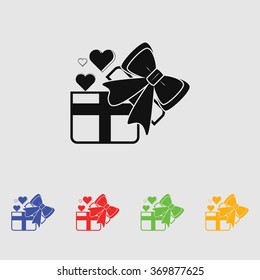 Heart in a gift  - Valentine's Day vector icon