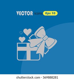 Heart in a gift  - Valentine's Day vector icon