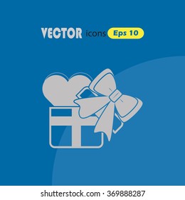 Heart in a gift  - Valentine's Day vector icon