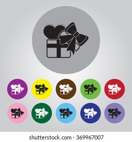 Heart in a gift  - Valentine's Day vector icon