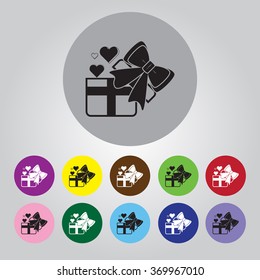 Heart in a gift  - Valentine's Day vector icon
