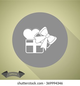 Heart in a gift  - Valentine's Day vector icon