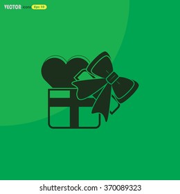 Heart in a gift  - Valentine's Day vector icon