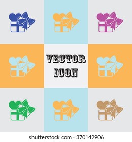Heart in a gift  - Valentine's Day vector icon