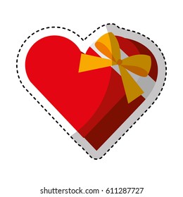 heart giftbox present isolated icon vector illustration design