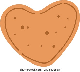 Ilustración vectorial de galletas de jengibre de corazón