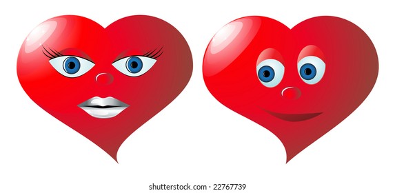 Heart. Girl and boy