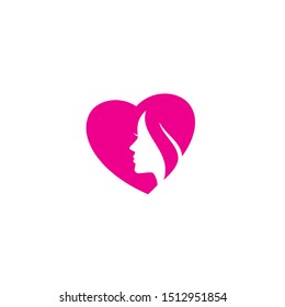 Heart and Girl logo / icon design