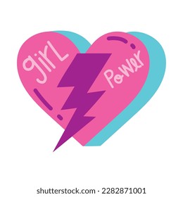 heart girl power icon isolated