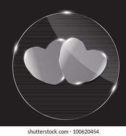 Heart glass Button vector illustration