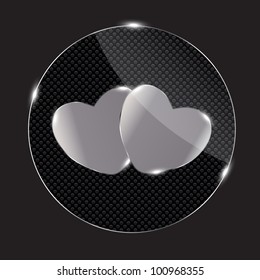 Heart glass Button vector illustration