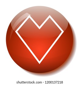 Heart glass button vector illustration