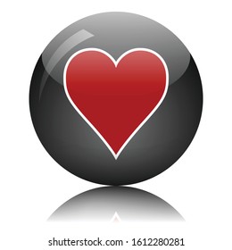 Heart glass button vector illustration
