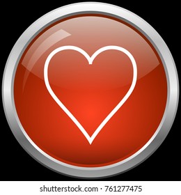 Heart glass button vector illustration